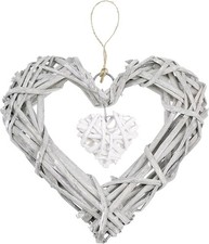 Rattan Hearts Wall Hanging