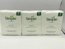 Simple Pure Soap Bar Face & Body Soap For Sensitive Skin Twin Pack 6 x 100g Bars