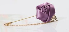 Lapel Flower Boutonniere Stick Brooch Pin Shirt Suit Tie Wedding  #1 leaf chain