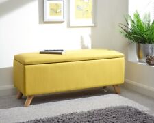 Secreto Fabric Ottoman Storage Window Seat Bench Mustard LOCAL DELIVERY ONLY