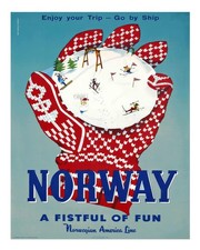 Vintage Norway Travel Wall Art