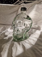 Glass Skull Bottle with Black