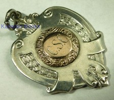 Antique Solid Sterling Silver Pocket Watch Fob Medal Scouting Swimming Champ