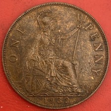 1932 George V PENNY, Bare Head