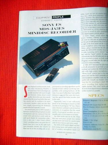 Sony mds ja3es - mds-ja3es, minidisc