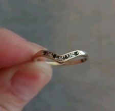 9ct Yellow Gold Diamond and Sapphire Ring - Size U