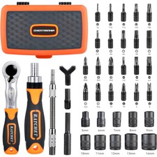 Magnetic Socket Slotted Tool Kit for Various Repairs 38-in-1 Screwdriver Set 