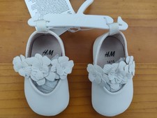 H&M Baby Girl White Shoes Size