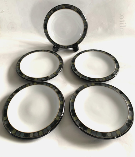 Denby jet dots - tea, side