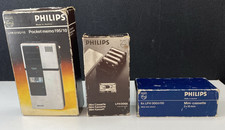 Vintage Philips Mini-Cassette LFH  x 12 Dictation Tapes, Holders & Pocket Memo  