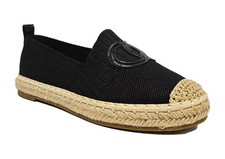 Truffle Collection Espadrille Shoes Ladies Fashion Black Slip On Summer Shoes