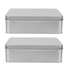  2 Pcs Metal Box with Lid