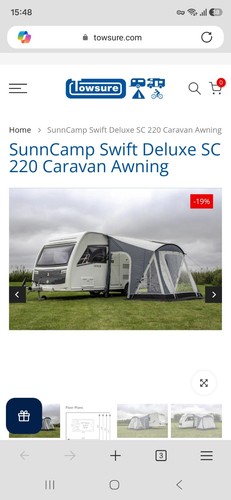 Sunncamp swift 220 deluxe grey