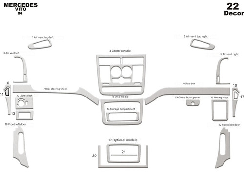 Silver color dash trim kit - silver,