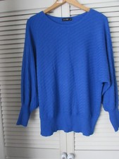 F & F Bright Blue Batwing Sleeve Jumper Size 14