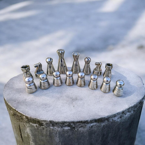 Stainless steel chess set - stainless,