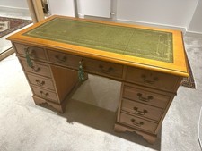 Antique Pedestal Desk Vintage Retro Mid-Century In Great Condition with Key