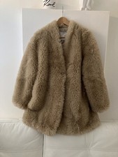 MANGO Faux Fur High Neck Coat