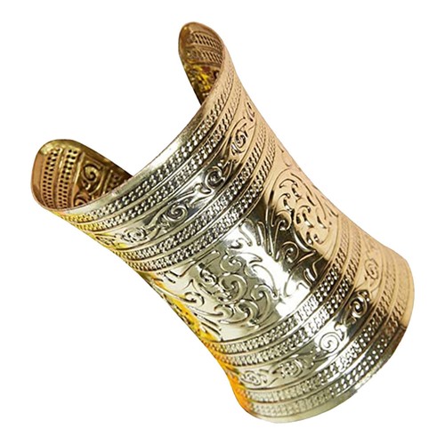Golden alloy arm bracelet - golden,