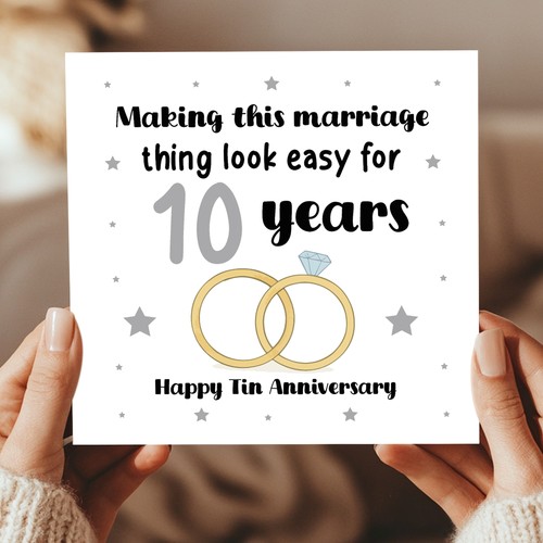 10th wedding anniversary card - wedding,