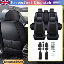 Deluxe Black 5 Seats Car Seat Covers Full Set Protectors For Honda Civic Accord