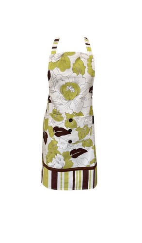 Apron full bib - floral, cotton