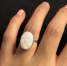 Beautiful White Fire Opal 925