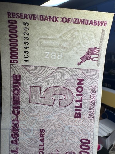 Authentic zimbabwe billion - 5,