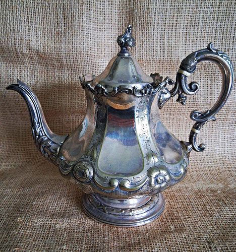 Ornate decorative white - , metal