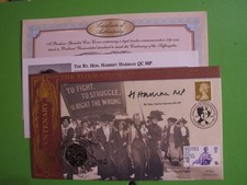 BENHAM COIN COVER SUFFRAGETTES 50p SIGNED HARRIET HARMEN MP