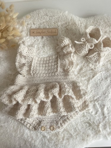Handmade baby crochet romper - handmade,