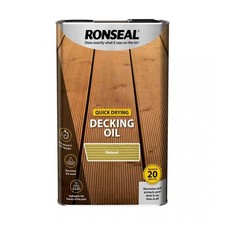 Ronseal Quick Drying Decking Oil 5Ltr Recoat 20Mins Clear Oak Natural Cedar