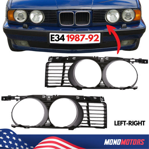 Headlight grille for bmw e34 - headlight,