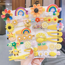 Girls Baby Hair Clips Accessories Set Hair Pins Soft Gel Cute Kids Toddler UK