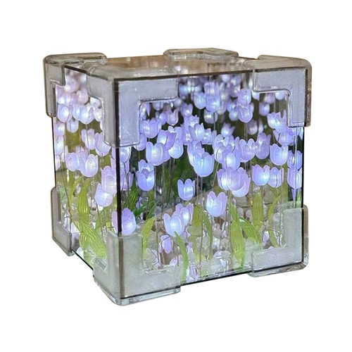 Diy tulips mirror cube - tulips,
