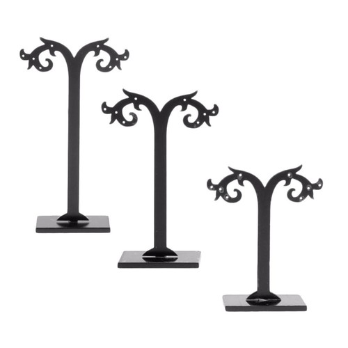 Shape earrings stand black - earrings,