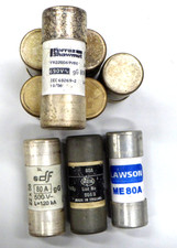 9 x 80A HRC Fuses Ferrez Shawmut  Lawson  MEM and DF BS1361 1971  58 x 22mm