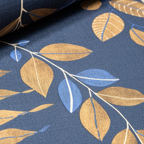 Navy blue leaf wallpaper - navy,