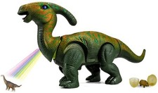 15" Large Realistic Walking Egg Laying Parasaurolophus Dinosaur Toy With Sounds 