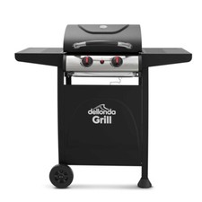 Dellonda DG13 2 Burner Gas Barbecue BBQ Grill Cooker, Ignition, Thermo Black A
