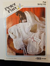 Copy Vintage Peter Pan 4ply Baby Jacket Shawl Bonnet 16"-20"Crochet Pattern P430
