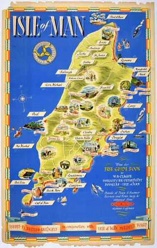 Isle man map - of,