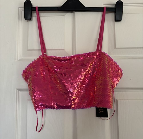 Pink vanilla sequin bralette - vanilla,
