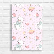 Adorable Teddy Bear Baby Nursery Canvas Print Large Picture Wall Art