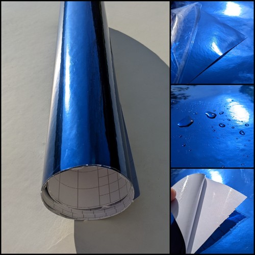 Mirror chrome blue vinyl - blue,