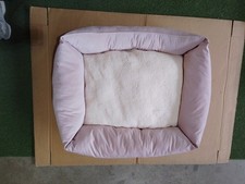 Pink Velvet & Cream Fleece Cushioned Extra Large Bed 95x75x20cm No Tag Washable 
