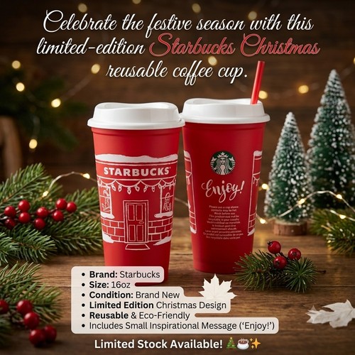 Starbucks christmas red white - christmas, red/white