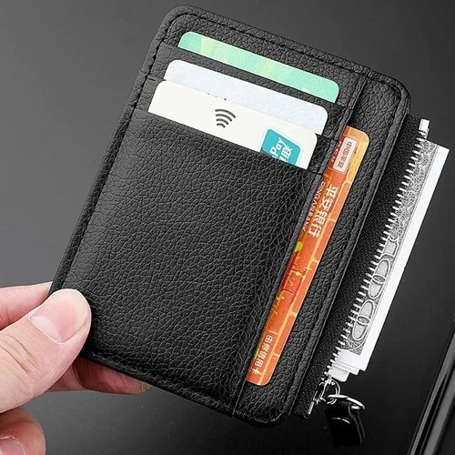 Leather card holder wallet - card,
