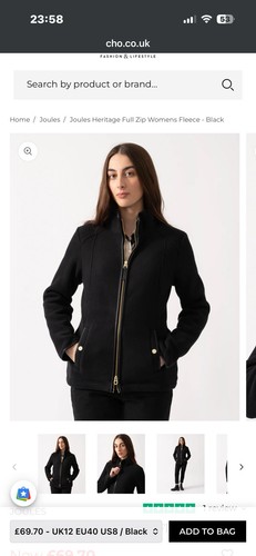 Joules heritage black fleece