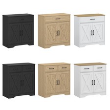 Wooden Cabinet Drawer and 2 Doors Storage Sideboard Farmhouse Entryway  Cupboard